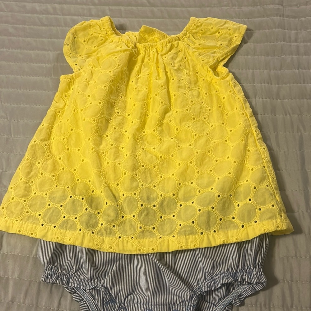 Carter’s Yellow eyelet Romper for baby girl